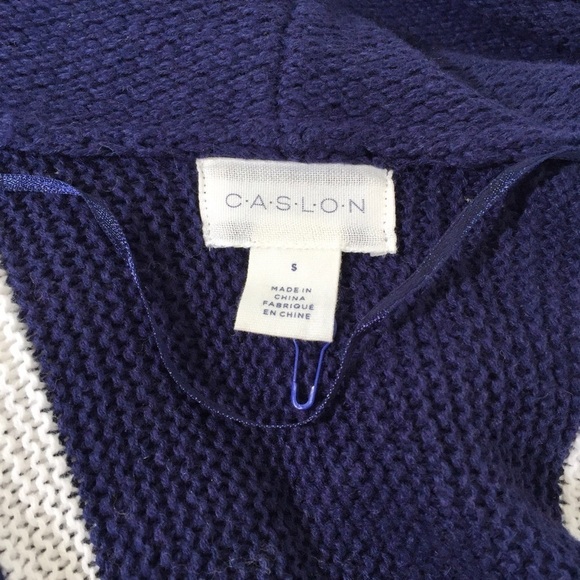 Caslon Waffle Knit Purple Stripe Sweater Jacket S - Picture 4 of 5